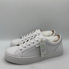 Taos Plim Soul Lux Shoes Womens Size 8 White Leather Lace Up Sneakers