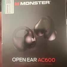 Monster Open Ear AC600 Earbuds Bluetooth 5.4 Bone Conduction - Black New