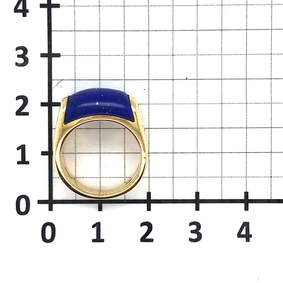 Bulgari Tronchetto 18K (750)Gold Ring Lapislazuli Gr.48 - Bild 3 von 4