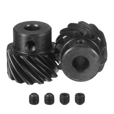 1 Mod 13T 10mm Bore M3 Screw Helical Gear 2Pcs 45 Degree Left-hand (Round Shaft)