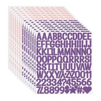 1 Zoll 15 Blatt Buchstabenaufkleber FüR Alphabet Zahlen Aufkleber In Rosa Lila