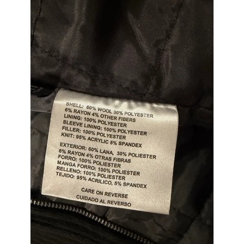 Kenneth Cole Reaction Mens Peacoat Jacket M Black Double Breasted Knit Bib Coat image 9