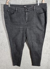 Curve Appeal Essential Ankle Jeans Womens Size 16W Black Stretch Denim Pockets