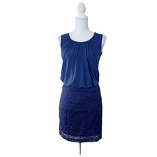 HALO Small Blue Sleeveless Blouson Mini Dress