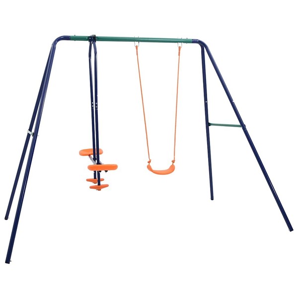 Schaukelset 3 Sitze Stahl Schaukelgestell SchaukelgerüSt Kinderschaukel Vidaxl-image