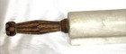 Vintage White Marble Rolling Pin Rustic Rare Wood Handles Baking Kitchen Tool — photo 2