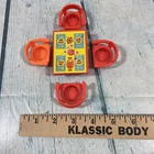 Vintage Fisher Price Little People Furniture - Red Table and 4 Chairs (1 Orange)
