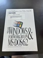 SEALED Microsoft Windows 3.11 Workgroups  MS-DOS 6.2 PC User's Guide rare