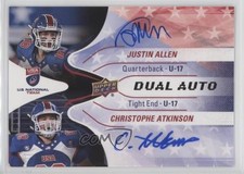 2017 USA Football U17 Dual Autos Christophe Atkinson Justin Allen #DA-2 Auto d4e