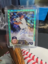 2023 Topps Chrome Joey Wiemer Rookie Auto Aqua Wave Refractor / 199 Brewers