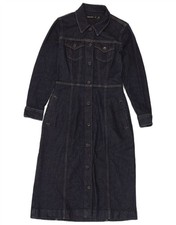 Karen Millen Womens Long Sleeve Denim Dress UK 8 Small Navy Blue Cotton BU08
