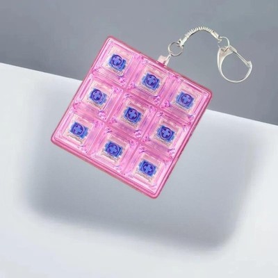 9 Keys Portable Keyboard Clicker Fidget Keychain Set Buttons For Stress Relief