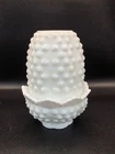 Vintage Fenton Fairy Light Lamp White Milk Glass Hobnail 4.5"