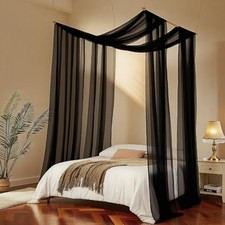 Canopy Bed Curtains Decorative Tulle Valance 62 62"W x 236"L Pack of 1 Black
