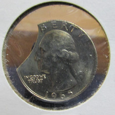 1965 WASHINGTON QUARTER CLIP ERROR COIN