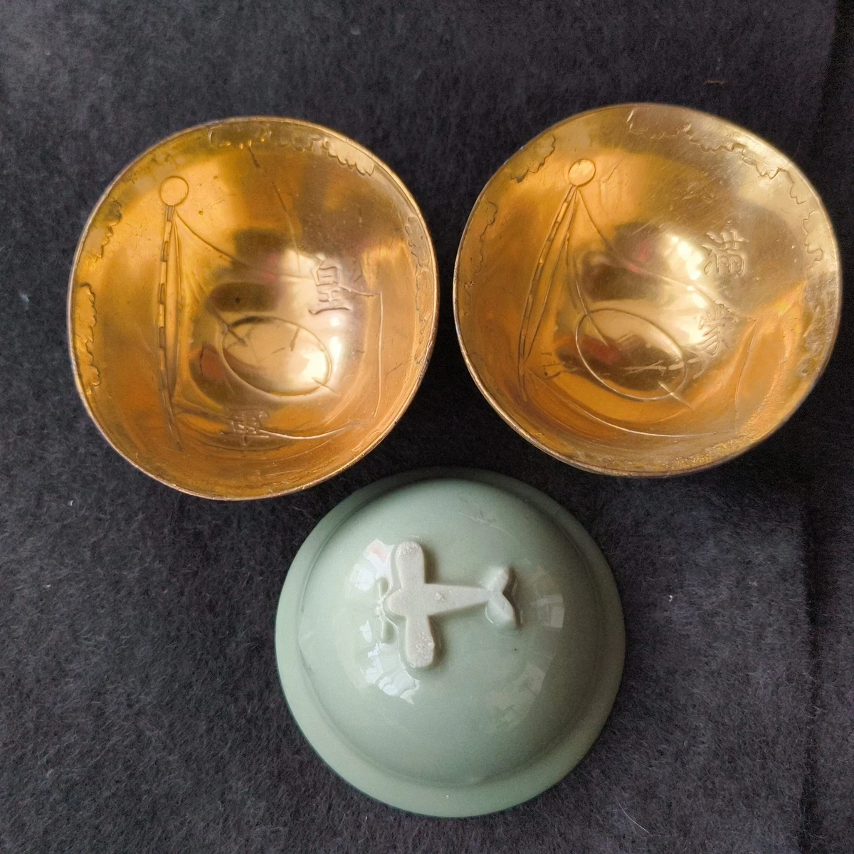 五代六兵衛 盃 三客 共箱 共布 明治天皇敬赠 二战时期原装日本杯| eBay