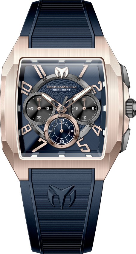 TechnoMarine Aqua Quadrant Men's 41mm Rose Gold Silicone Chrono