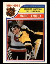 1985-86 O-PEE-CHEE #262 MARIO LEMIEUX RC LEAGUE LEADERS PENGUINS
