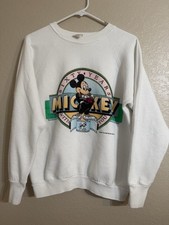American Marketing Works Mickey Mouse 60th Anniversary Vintage White Crewneck L