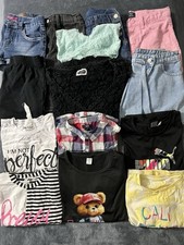 14-Piece Lot Girls Size 12 Assorted Summer T-shirt Jean Shorts Overalls