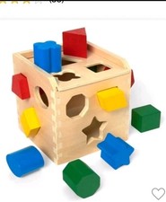 Melissa and Doug Classic Toy Wooden Shape Sorting Cube  11 Blocks