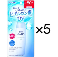 5 Packs SKIN AQUA Super Moisture UV Milk 40ml Hyaluronic Acid Formulated SPF50+
