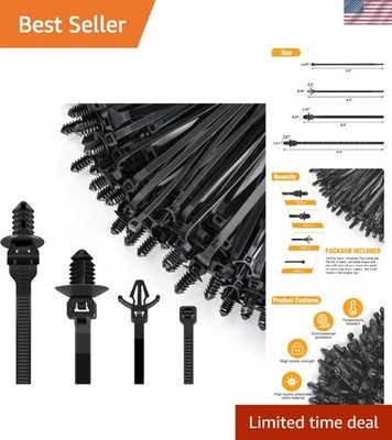 Push Mount Cable Zip Ties Heavy Duty Nylon Push Mount 4 Popular Sizes Self Lo...