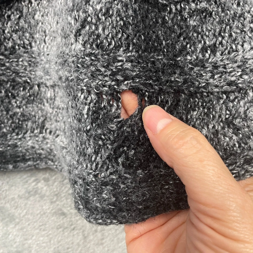 Cardigã feminino Alberto Makali grande cinza robusto malha aberta arte boêmia para usar - Imagem 4 de 4