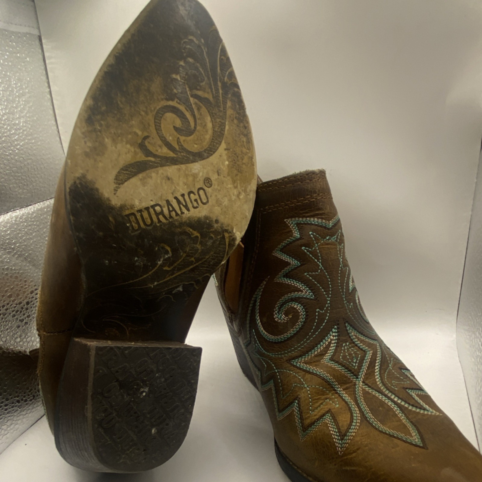 Durango DSC Women's Brown/Turquoise Leather Ankle… - image 3