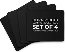 4 Pack Gaming Mouse Pad Ultra Smooth Non-Slip Rubber Base Waterproof Desk Mat PC