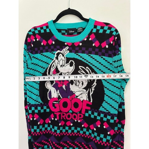 Maglione Disney Goof Troop anni 90 vintage cartone animato grafica maglia pullover piccolo nuovo con etichette - Foto 5 di 6