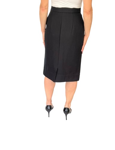 AUTHENTIQUE JUPE DROITE CRAYON ventes exceptionnelles TAILLE HAUTE COTON NOIR PRADA ESSENTIEL 42 6