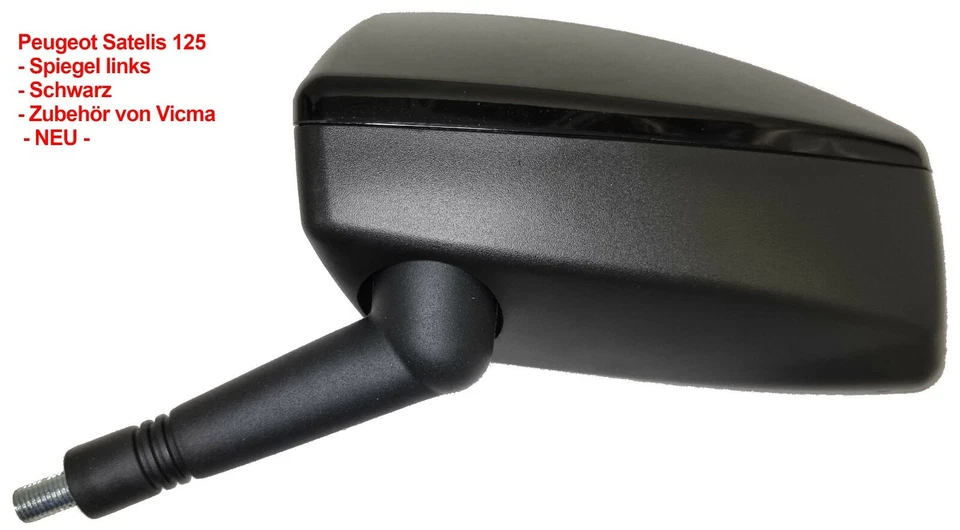 Peugeot - Satelis - 125 - Espejo - Izquierda - Negro - Accesorios De Vicma - Imagen 2 de 3