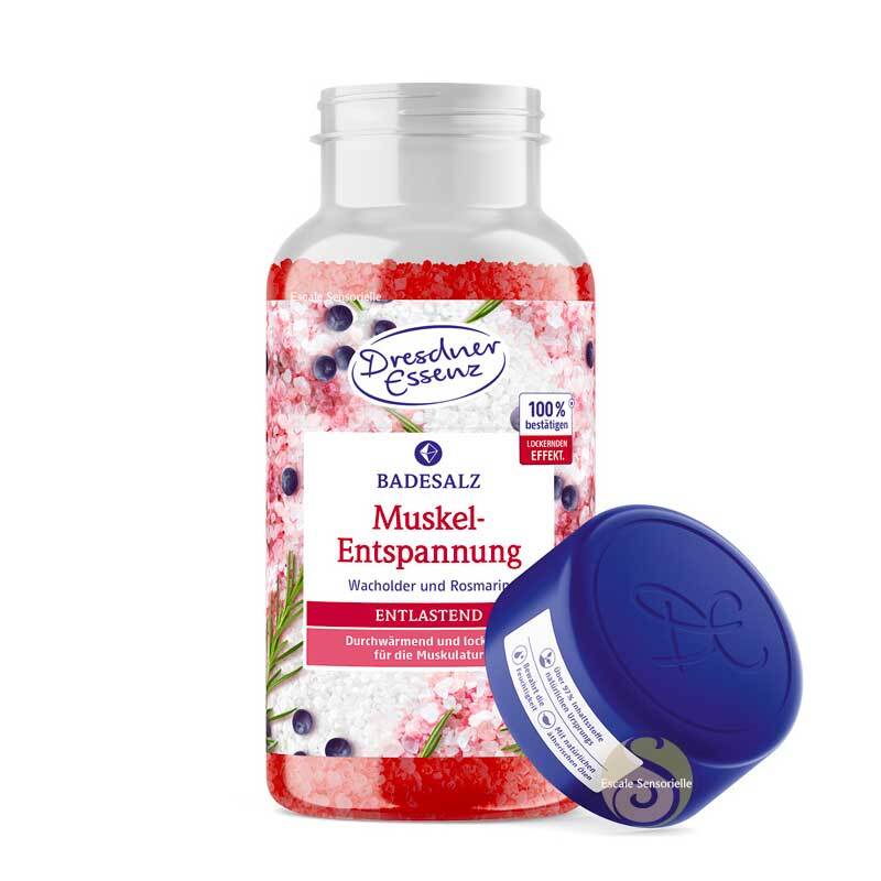 Sels de bain Relaxation musculaire Dresdner Essenz pour un rituel de détente nocturne en pot de 600g