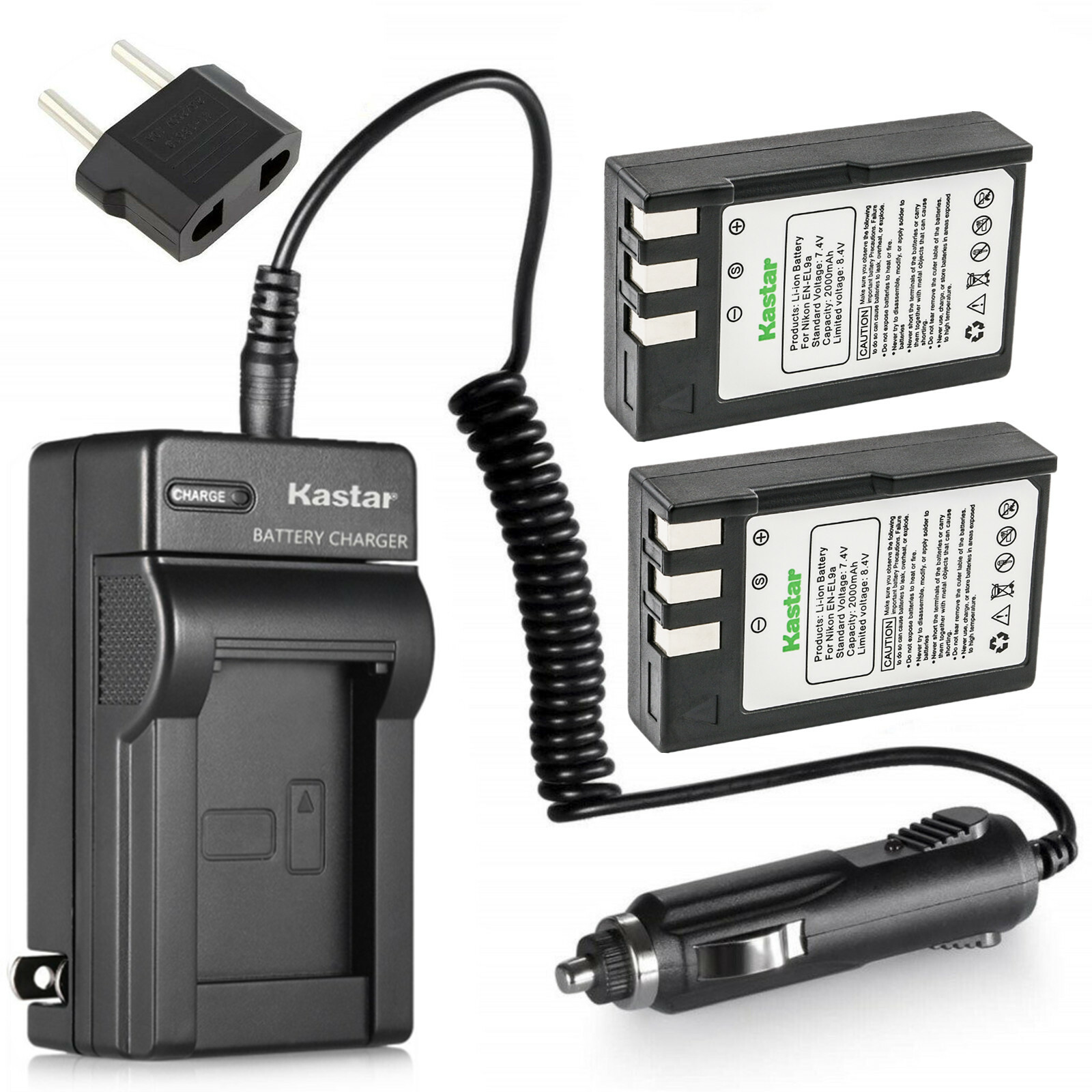 Kastar Battery Travel Charger for Nikon D40 D40x D60 Camera Battery Grip BG-2A
