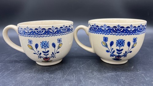 Set of 4 1970s Johnson Brothers Old Granite Hearts & Flowers Tea Cups & Saucers - Picture 10 of 12