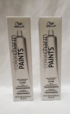 Lot of 2 Wella Semi Permanent Color Charm Paint Tube Clear  