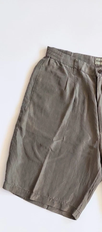 Pantalones cortos de golf Robert Stock para hombre verdes talla mediana 100 % seda Foto 2 de 4
