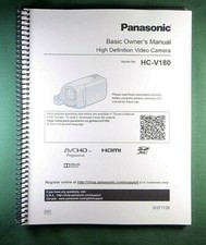 Panasonic HC-V180 Basic Instruction Manual: Full Color  34 Pages 