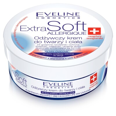 5907609328748 Extra Soft Allergique odżywczy krem do twarzy i ciała 200ml Evelin