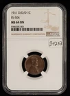 1911-D/D/D 1c Lincoln Wheat Cent - Top Pop - RPM FS-504 - NGC MS 64 BN - B4252