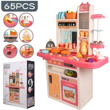 Kids Kitchen Pretend Play Toy Set Christmas Gift Water Lights Sound Music Steam