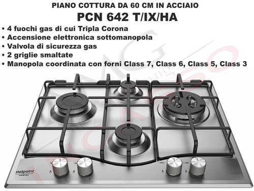 Piano Cottura 60 Hotpoint Ariston PCN 642 T/IX/HA 4 Fuochi di cui 1 Tripla  Inox | eBay