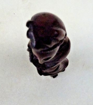 Wood Hand Carved Asian Influence Figure Rosewood? Vintage 6'' Tall