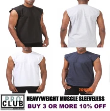 PRO CLUB SLEEVELESS T SHIRTS MENS HEAVYWEIGHT MUSCLE TANK TOP BIG AND TALL M-7XL