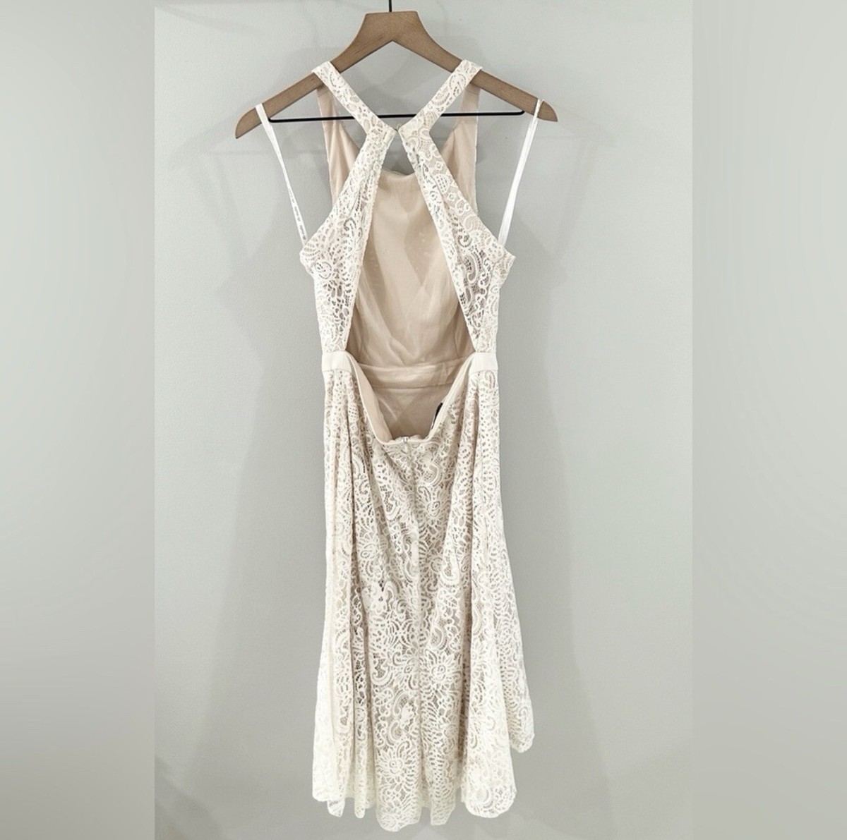 David's Bridal DB Studio Lace Open Back Dress Beige Size 8 | eBay
