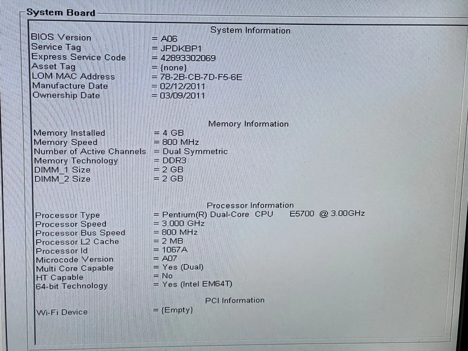 DELL Optiplex 780 SFF Pentium Dual-Core 3.0GHz 4GB RAM 250GB HDD DVDRW - NO OS - Image 2 of 4