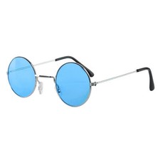 BLUE HIPPY GLASSES 60S 70S FANCY DRESS COSTUME ACCESSORY HIPPIE JOHN LENNON LOT