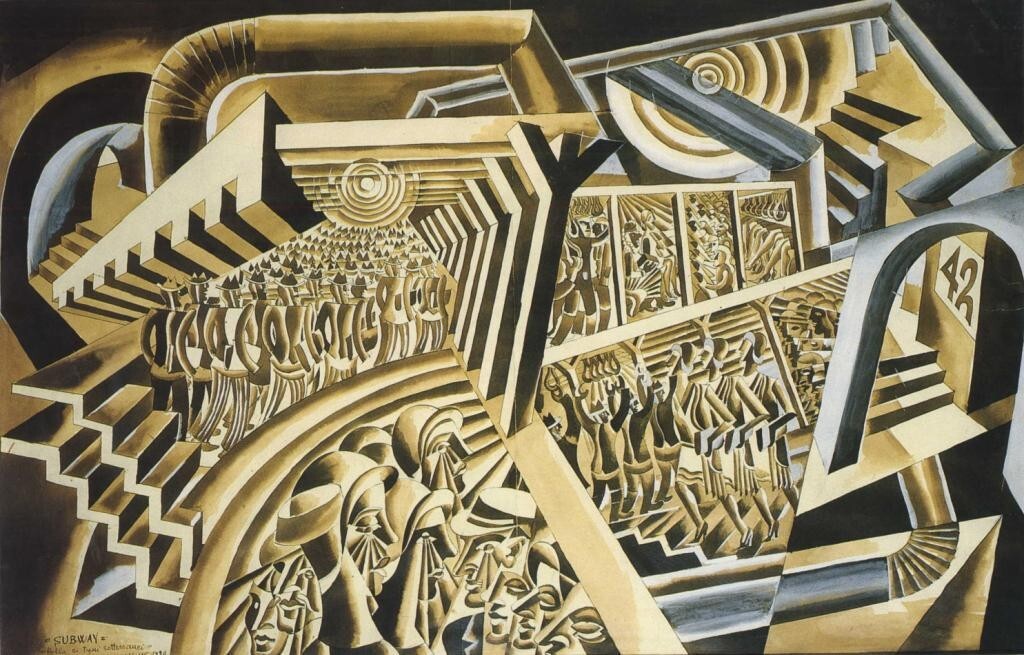 Subway Futurist Metropolis by Fortunato Depero – Italian Art Print