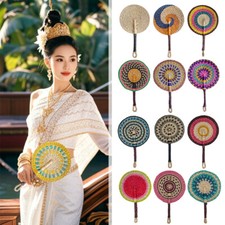 Vietnam Woven Straw Fan Summer Cooling Grass Handwoven Fan Wall Hanging Decor